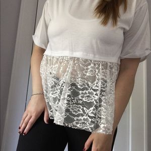 cute cropped Shirt with Lace 💞